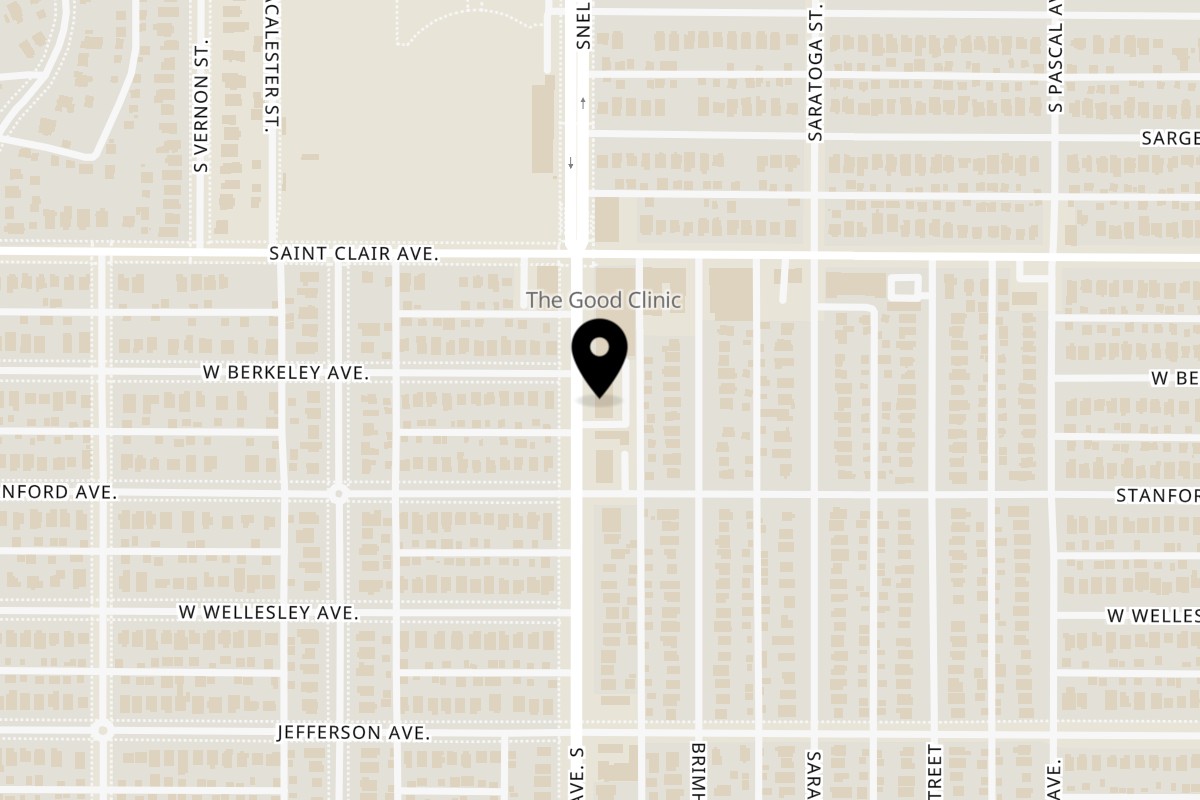 Map showing the location of Indian Kitchen Bar & Grill on 272 Snelling Ave S #200 in St Paul